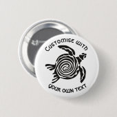 Aangepaste tekst Tribal Turtle Design Ronde Button 5,7 Cm (Voorkant /achterkant)