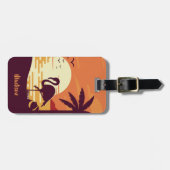 Aangepaste tekst Tropisch Flamingo bagagelabel (Voorkant horizontaal)