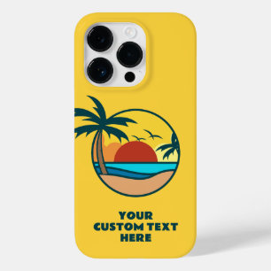 Aangepaste tekst Tropisch strand Sunset Case-Mate iPhone 14 Pro Hoesje