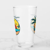 Aangepaste tekst Tropisch strand Sunset Glas (Links)