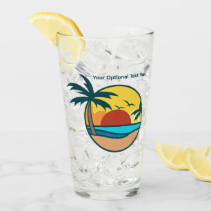 Aangepaste tekst Tropisch strand Sunset Glas