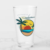 Aangepaste tekst Tropisch strand Sunset Glas (Voorkant)