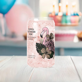 Aangepaste tekst Tropische Flamingo Blikvorm Glas