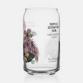 Aangepaste tekst Tropische Flamingo Blikvorm Glas (Rechts)