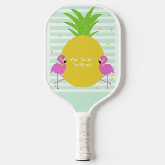 Aangepaste tekst Tropische flamingos Pickleball Paddle (Voorkant)