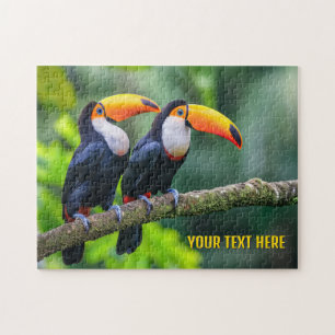 Aangepaste tekst Tropische Toucans Legpuzzel