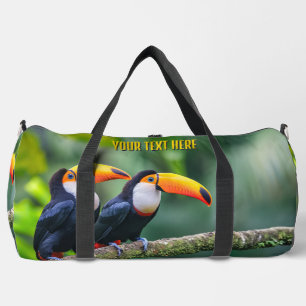 Aangepaste tekst Tropische Toucans Plunjezak