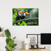Aangepaste tekst Tropische Toucans Poster (Thuiskantoor)
