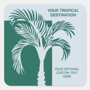 Aangepaste tekst Tropische vakantie Vierkante Sticker