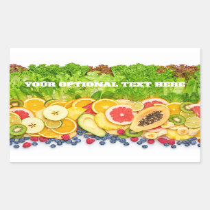 Aangepaste tekst tropische vruchten rechthoekige sticker