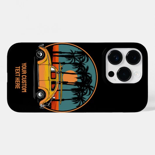 Aangepaste tekst Tropische zonsondergang Case-Mate iPhone Case (Achterkant (horizontaal))