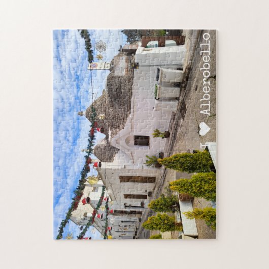 Aangepaste tekst, trulli-huizen in Alberobello Legpuzzel (Verticaal)