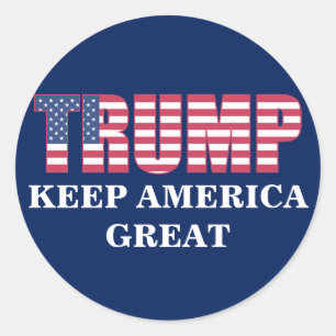 Aangepaste tekst Trump 2020 Keep America Great Blu Ronde Sticker