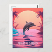 Aangepaste Tekst Turks- en Caicoseilanden Dolfijn Briefkaart (Voorkant / Achterkant)