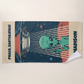 Aangepaste tekst UFO Alien Strandlaken (Voorkant)