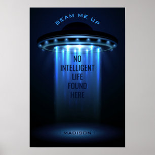 Aangepaste tekst UFO-ruimteschip poster