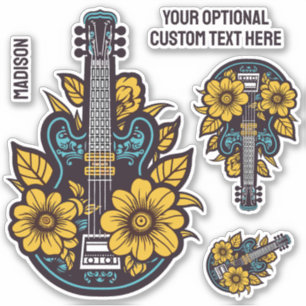 Aangepaste tekst Ukulele Sticker