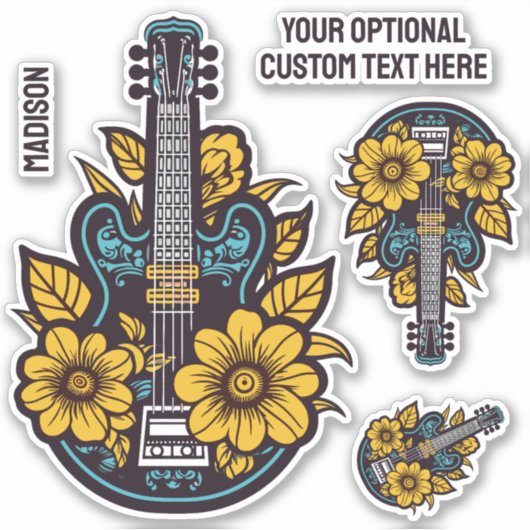 Aangepaste tekst Ukulele Sticker (Voorkant)