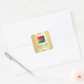Aangepaste tekst Upload uw foto of zakelijke Logo Vierkante Sticker (Envelop)