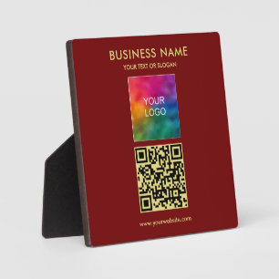 Aangepaste tekst Upload Uw Logo QR Code Vierkant Fotoplaat