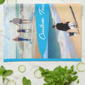 Aangepaste tekst uw fotocollage keukenhanddoek (Gevouwen)