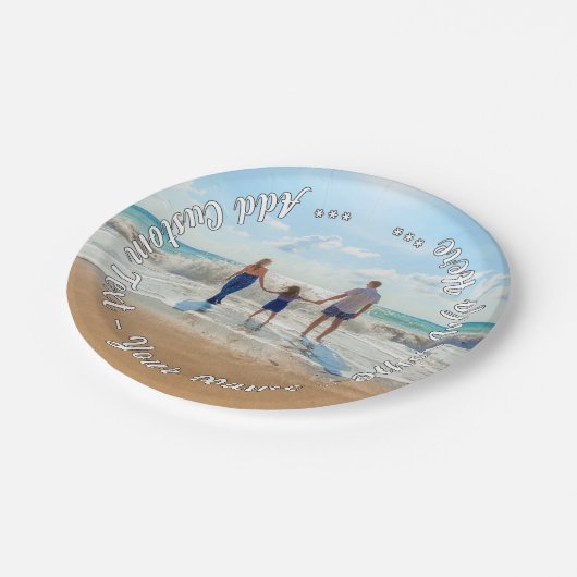 Aangepaste tekst Uw fotopapier Borden Papieren Bordje (Gekanteld)