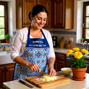 Aangepaste tekst 💙 Verbluffend blauw Azulejos Schort