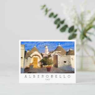 Aangepaste tekst, verbluffende stad Alberobello, P Briefkaart