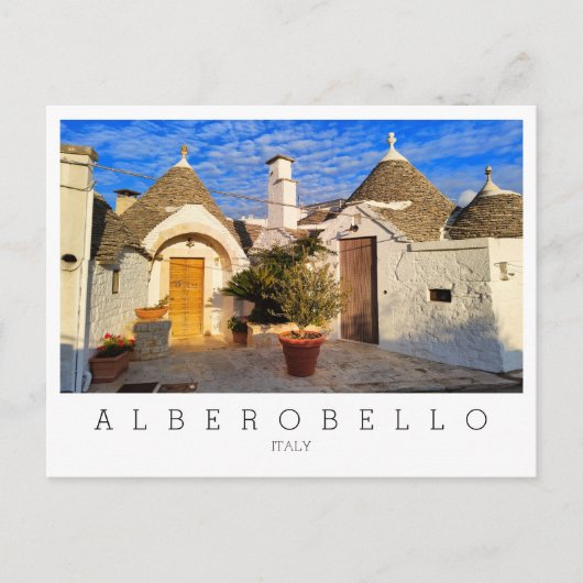Aangepaste tekst, verbluffende stad Alberobello, P Briefkaart (Voorkant)
