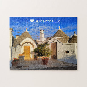 Aangepaste tekst, verbluffende stad Alberobello, P Legpuzzel
