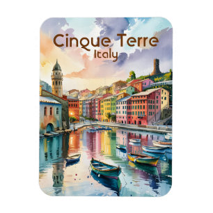 Aangepaste tekst Vernazza Cinque Terre Italië Aqua Magneet