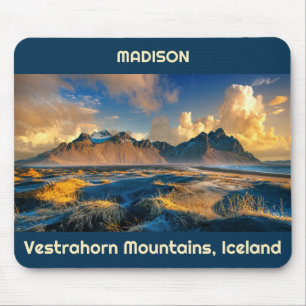 Aangepaste tekst Vestrahorn-bergen, IJsland Muismat