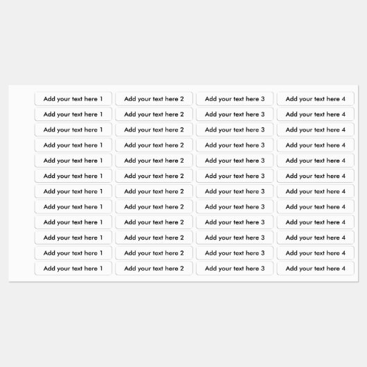 Aangepaste tekst Vier verschillende opties Fabric  Labels (Vel)