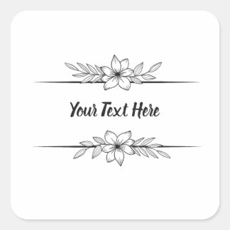 aangepaste tekst vierkante sticker