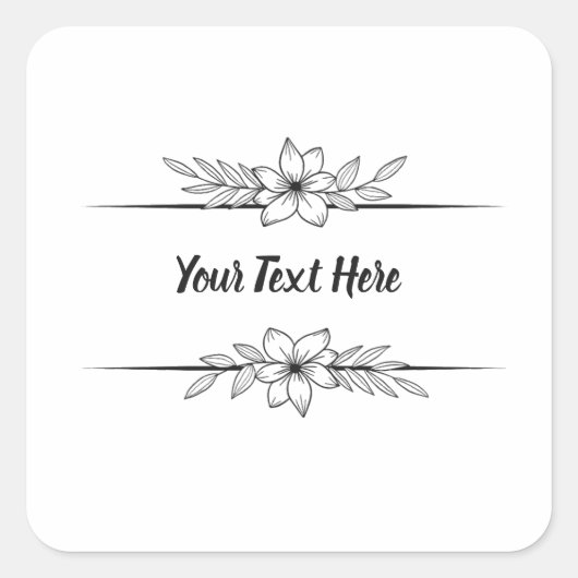 aangepaste tekst vierkante sticker (Voorkant)