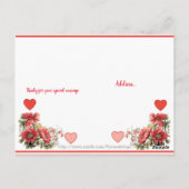 Aangepaste tekst vintage klaproos verjaardag briefkaart (Achterkant)