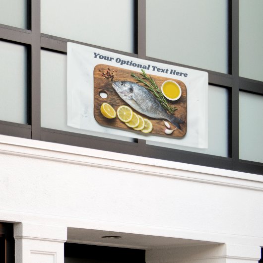 Aangepaste tekst vis Dorado Spandoek (Buitenkant Gebouw)