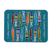 Aangepaste tekst visPatroon en kleurenmagneet Magneet (Horizontaal)