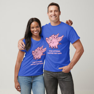 Aangepaste tekst Vliegende varkens T-shirt
