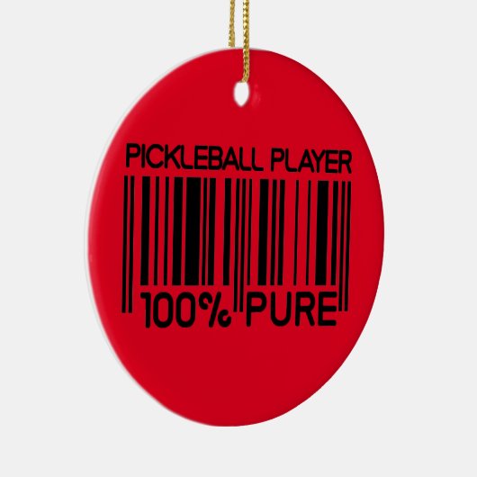 Aangepaste tekst voor 100% pickleball-speler keramisch ornament (Rechts)