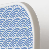 Aangepaste tekst voor abstract kustblauw golfpatro pickleball paddle (Links Detail)