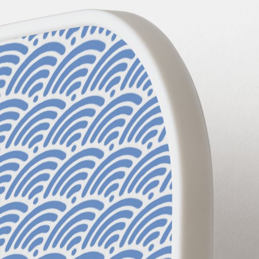 Aangepaste tekst voor abstract kustblauw golfpatro pickleball paddle (Links Detail)