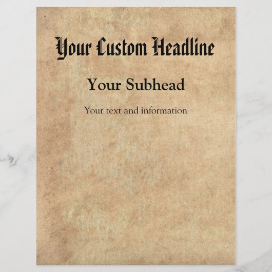 Aangepaste tekst voor Antiek papieren achtergrond Flyer (Voorkant)