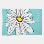 Aangepaste tekst voor Aqua en Yellow Whimsical Dai Theedoek (Horizontaal)