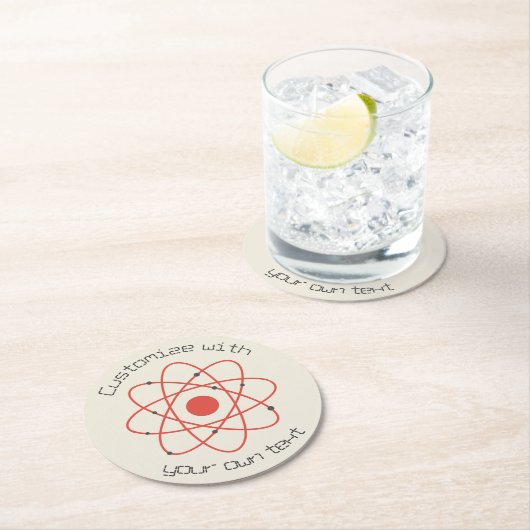 Aangepaste tekst voor Atom Structure Science Ronde Kartonnen Onderzetter (Insitu)