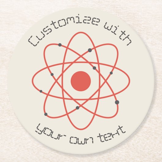 Aangepaste tekst voor Atom Structure Science Ronde Kartonnen Onderzetter (Voorkant)