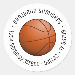 Aangepaste tekst voor Basketball Ball Ronde Sticker