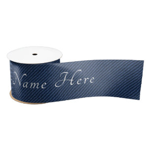 Aangepaste tekst voor blauw Jeans Fabric Ribbon Lint