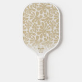 Aangepaste tekst voor Boho Chic Tan Floral Pattern Pickleball Paddle (Voorkant)