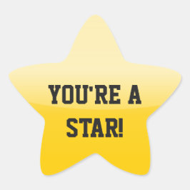 Aangepaste tekst voor Bright Gele Gold Star-sticke Ster Sticker